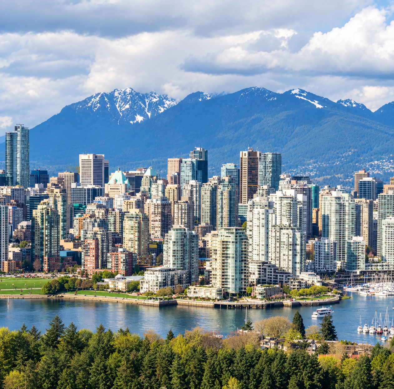 Vancouver skyline and mountains
